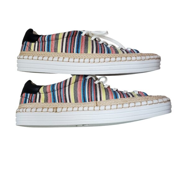 Sam Edelman Kave Multi Striped Lace Up Sneaker Women Shoe Size 8.5 Never Worn - Picture 9 of 10